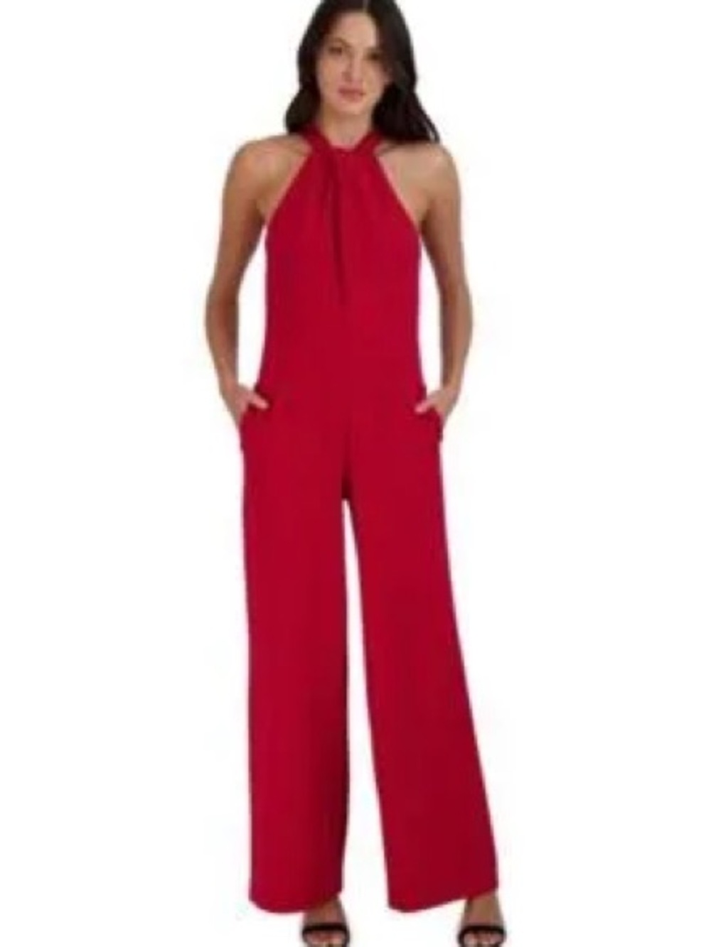 Julia Jordan Red Halter Wide Leg Jumpsuit Elegant Evening Formal Romper 14